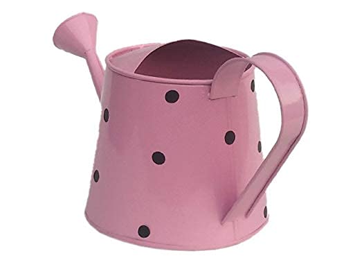 Irisco Dotted 2L Metal Round Planter with Watering Can for Balcony & Garden