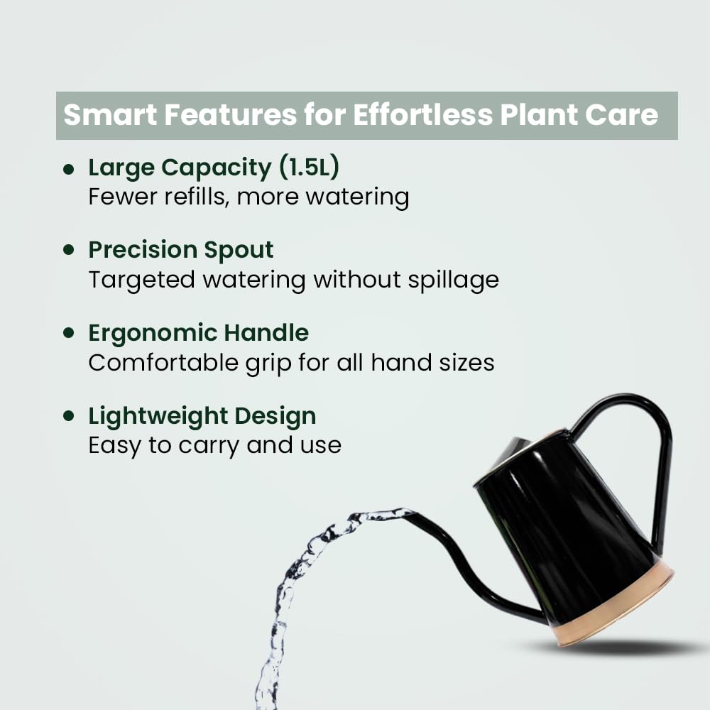 Innova Greens-Watering Can – 1.5L | Rustproof, Durable Metal with Long Spout & Comfortable Handle