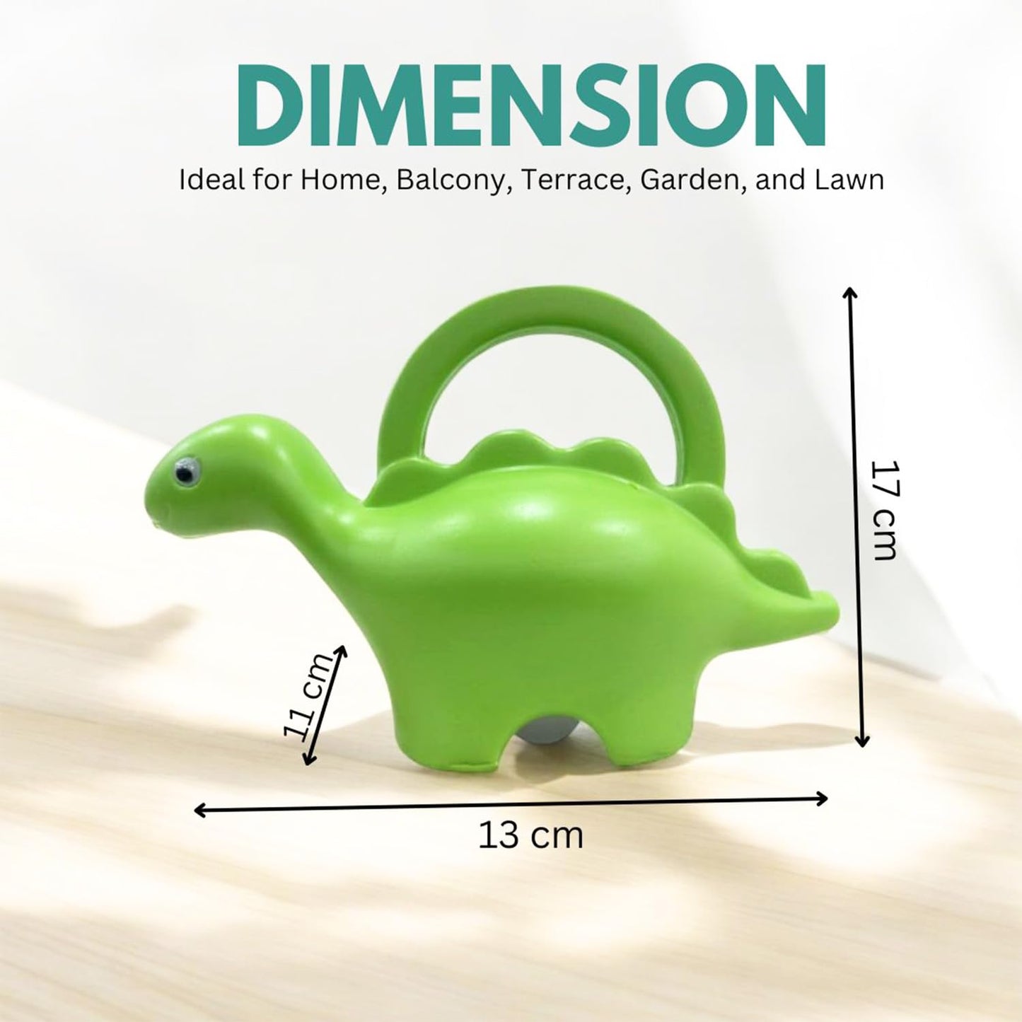 DinoDrop Plastic Dinosaur 1L Kids Watering Can for House & Garden Plants – Roar into Fun Gardening