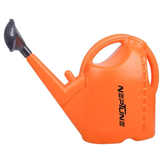 Nexora Simplify Farming Watering Can 10L | Durable Plastic Orange Water Can with Removable Sprinkler Cap
