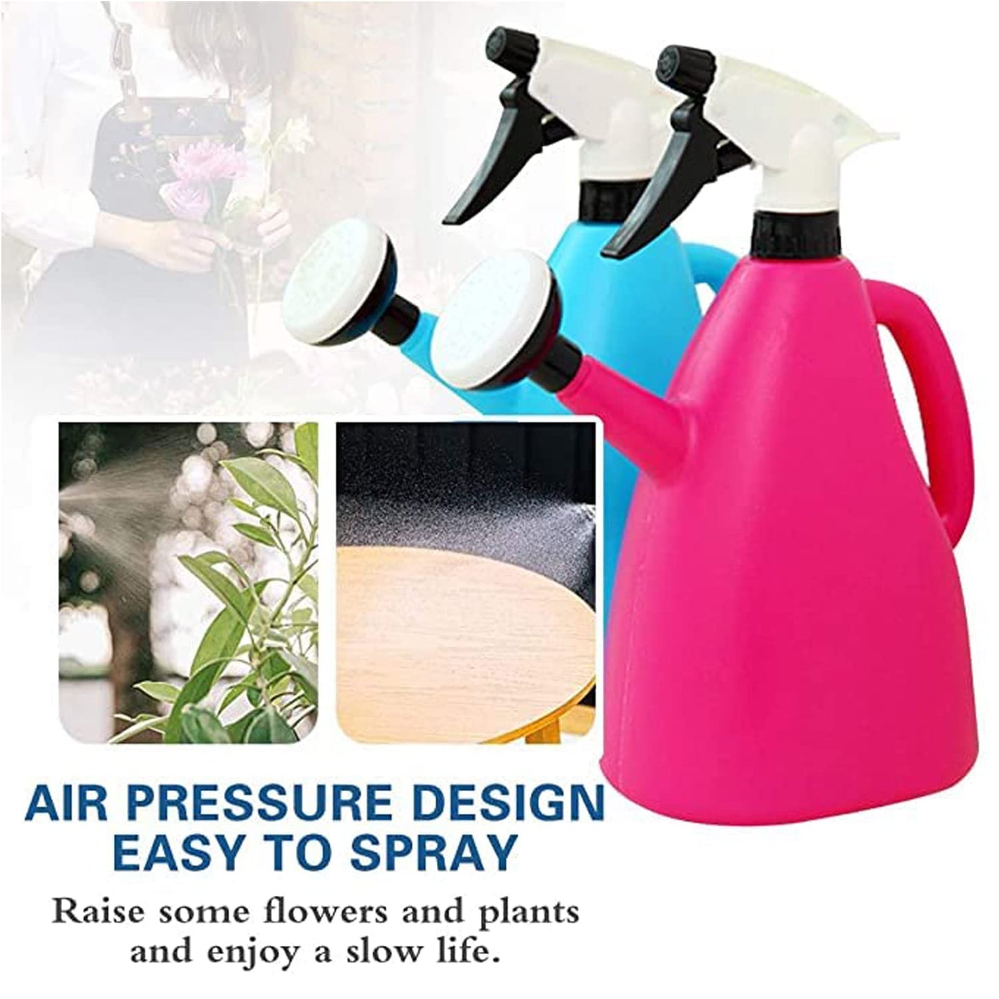 Kresto 2-in-1 Watering Can & Sprayer Bottle with Adjustable Nozzle for Gardening and Flower Plants Care