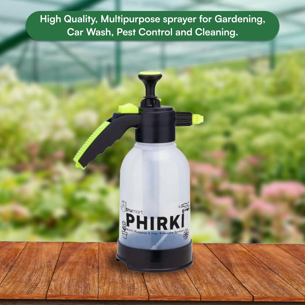 KherkiPro 2L Heavy-Duty Pressure Sprayer – Mist & Stream, Hand Pump for Home, Garden & Cleaning