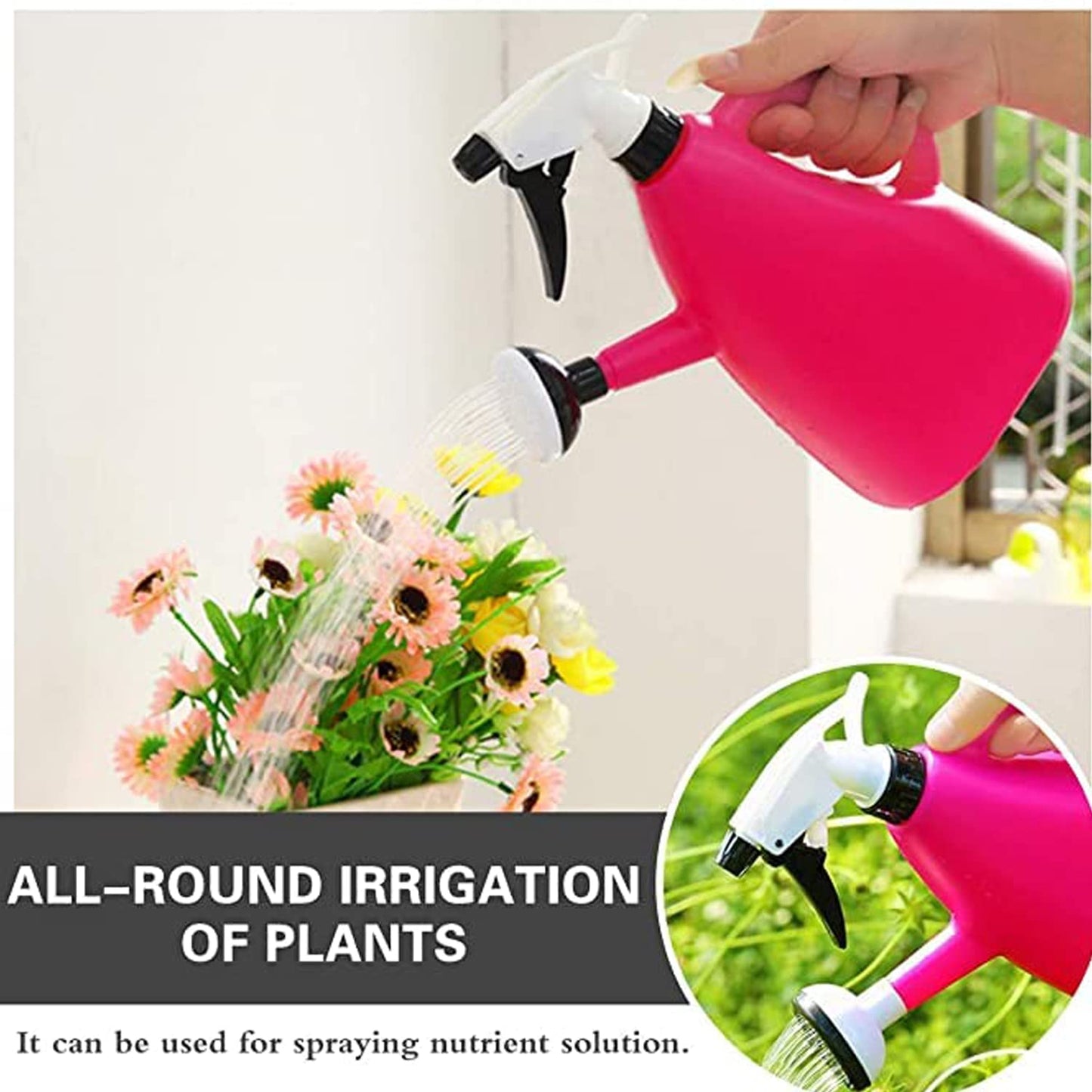 Kresto 2-in-1 Watering Can & Sprayer Bottle with Adjustable Nozzle for Gardening and Flower Plants Care