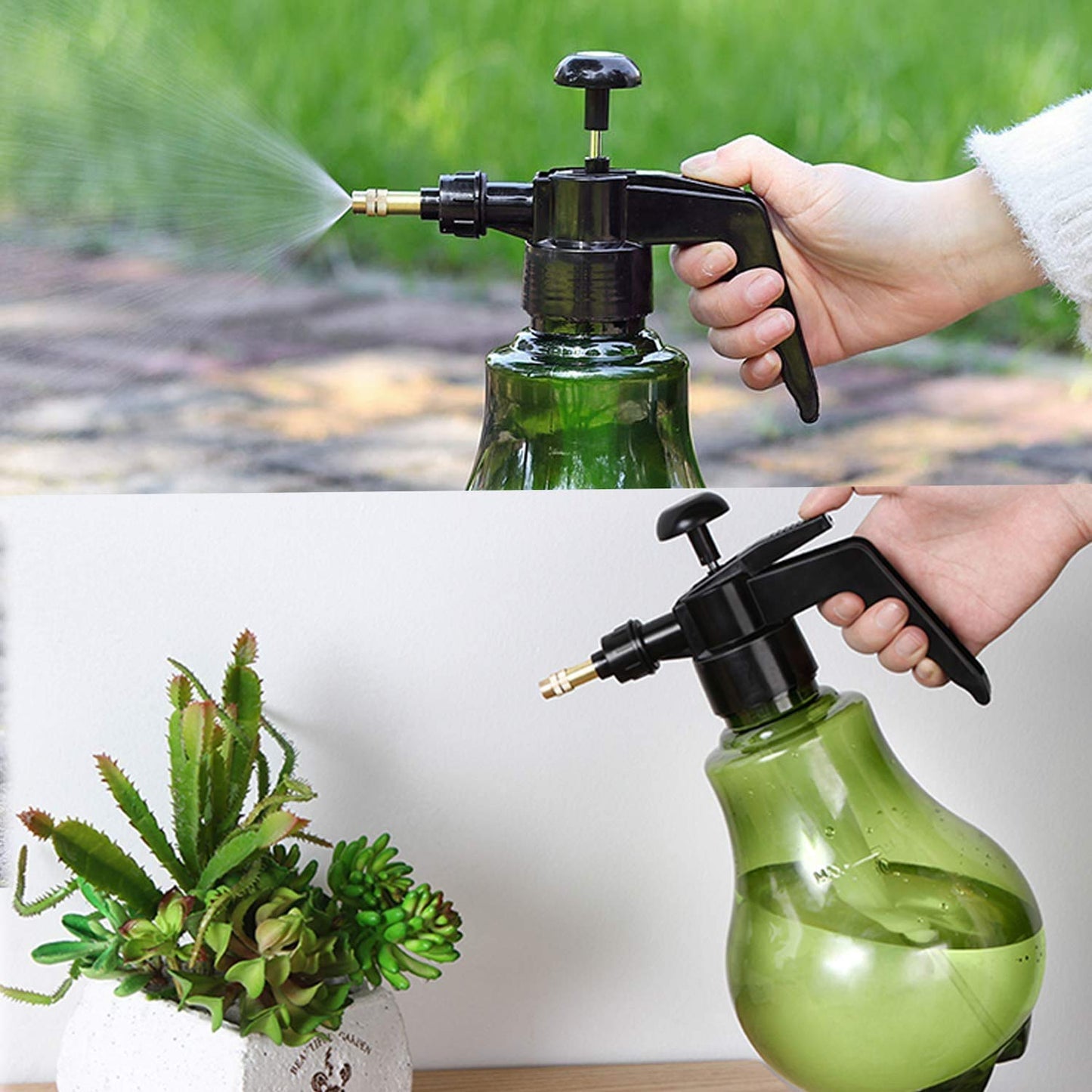 HydroMist 2L Garden Water Sprayer Manual Pump Spray Bottle for Gardening Plants, Flowers & Home Use