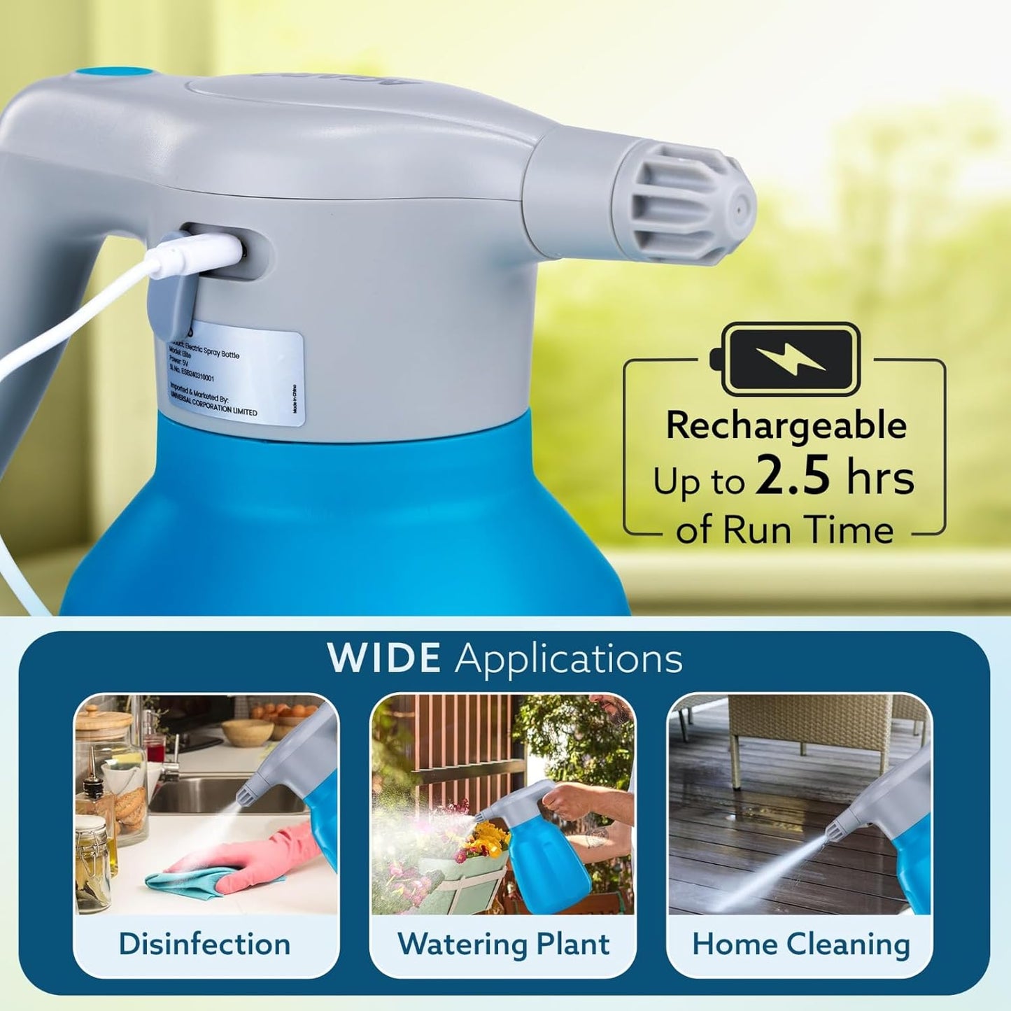 Arboris Elite 2L Electric Sprayer, Automatic Watering for Indoor and Outdoor Plants