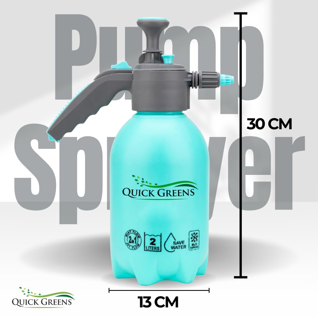 QuickGrow 2L Multipurpose Hand Pump Pressure Sprayer for Gardening, Plants, Lawn & Cleaning Tasks