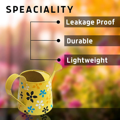 Sapphire Haven 2.5L Metal Planters Round Watering Can – Rust-Free, Home Decor & Gardening Gift