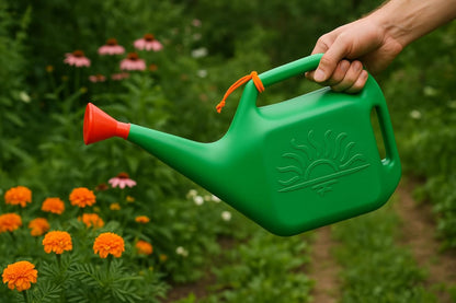 BLOSSOMJI Green Plastic Watering Can with Sprayer for Indoor & Outdoor Plants Garden Shower