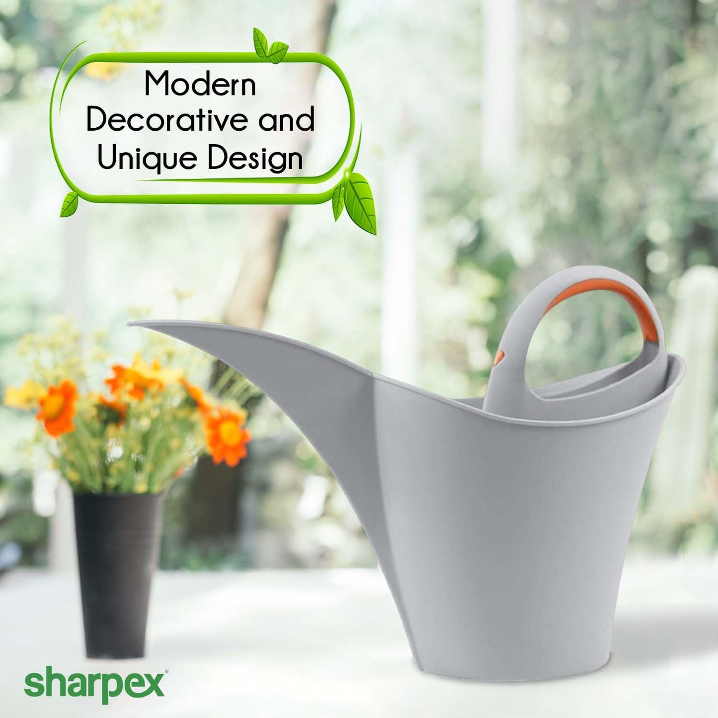 Sorelia Modern Decorative 2L Long Tip Watering Can for Home Gardening, Indoor & Outdoor Sprinkling